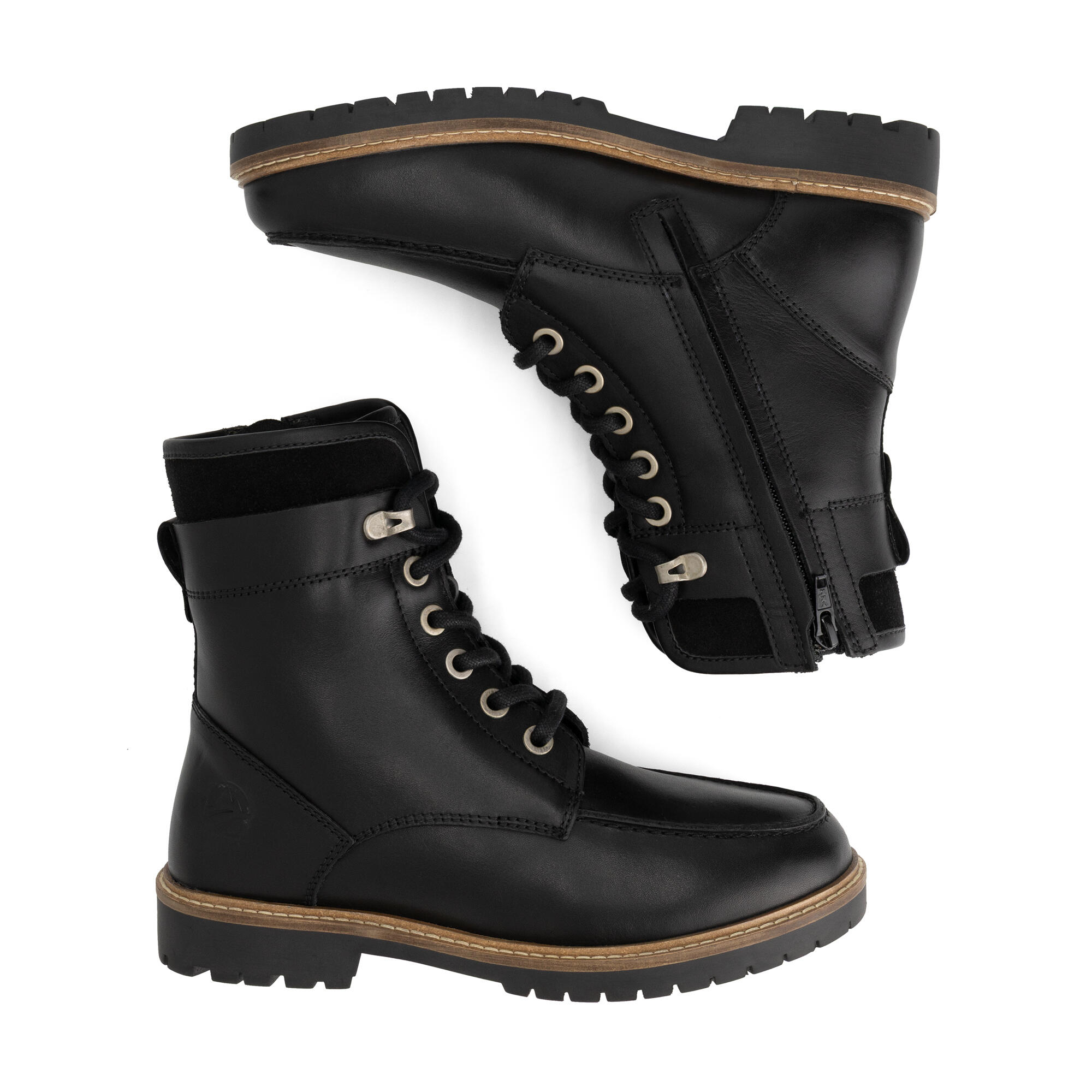 Tronstad Dames - Veterboots - Wolgevoerd - Zwart 4/6