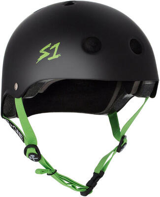 Bescherming helm lifer zwart mat helder groene banden m s_one