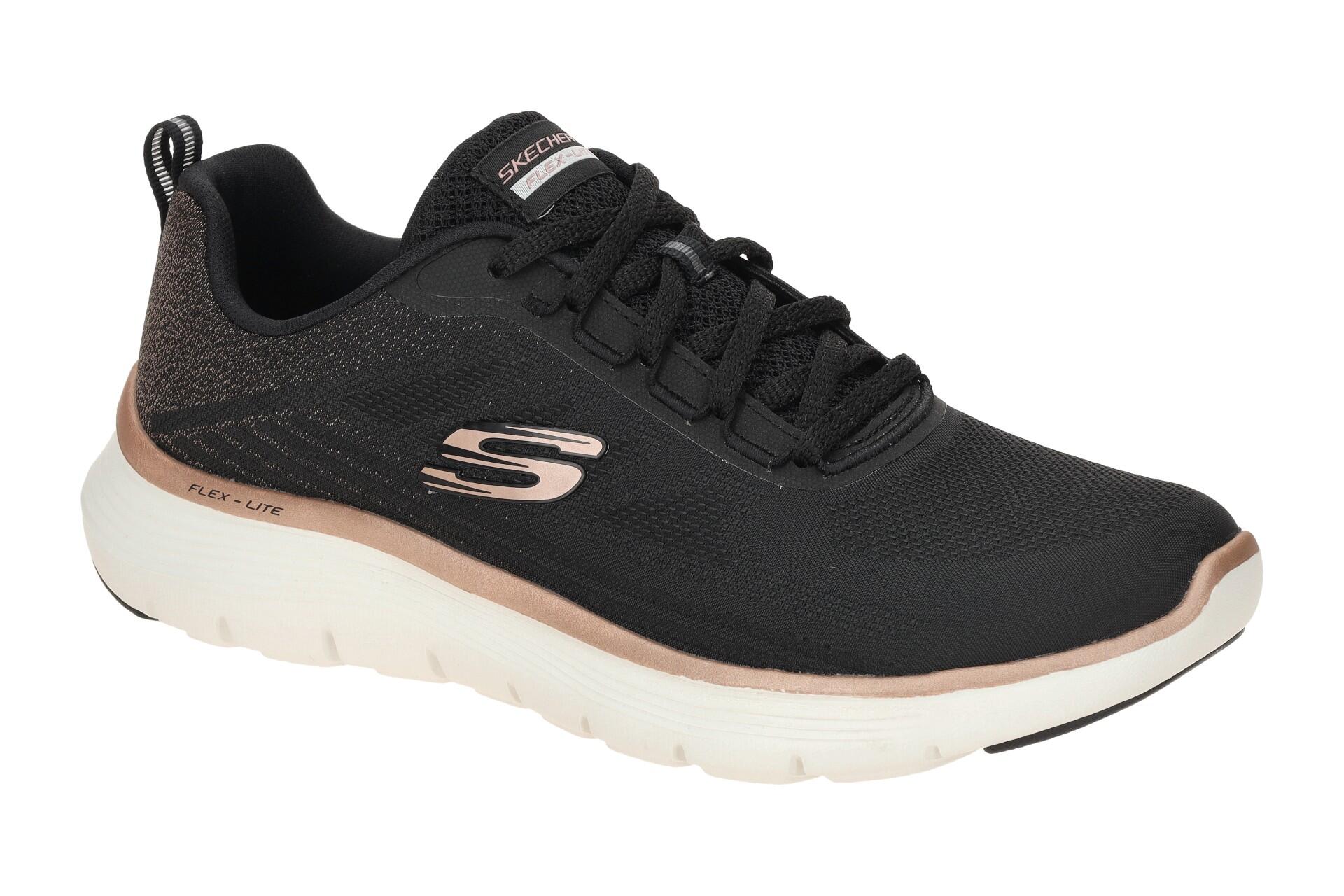 Skechers Flex Appeal Schuhe Sneaker schwarz rose gold 150217
