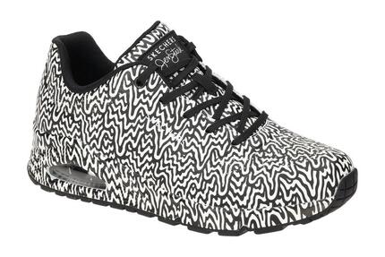 Skechers Uno Schuhe weiß schwarz unendlicher Tropfen 177960
