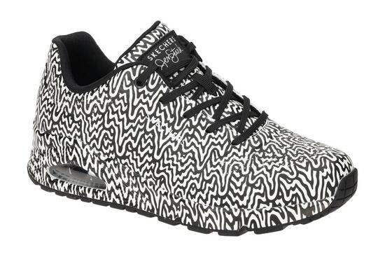 Skechers Uno Schuhe weiß schwarz unendlicher Tropfen 177960
