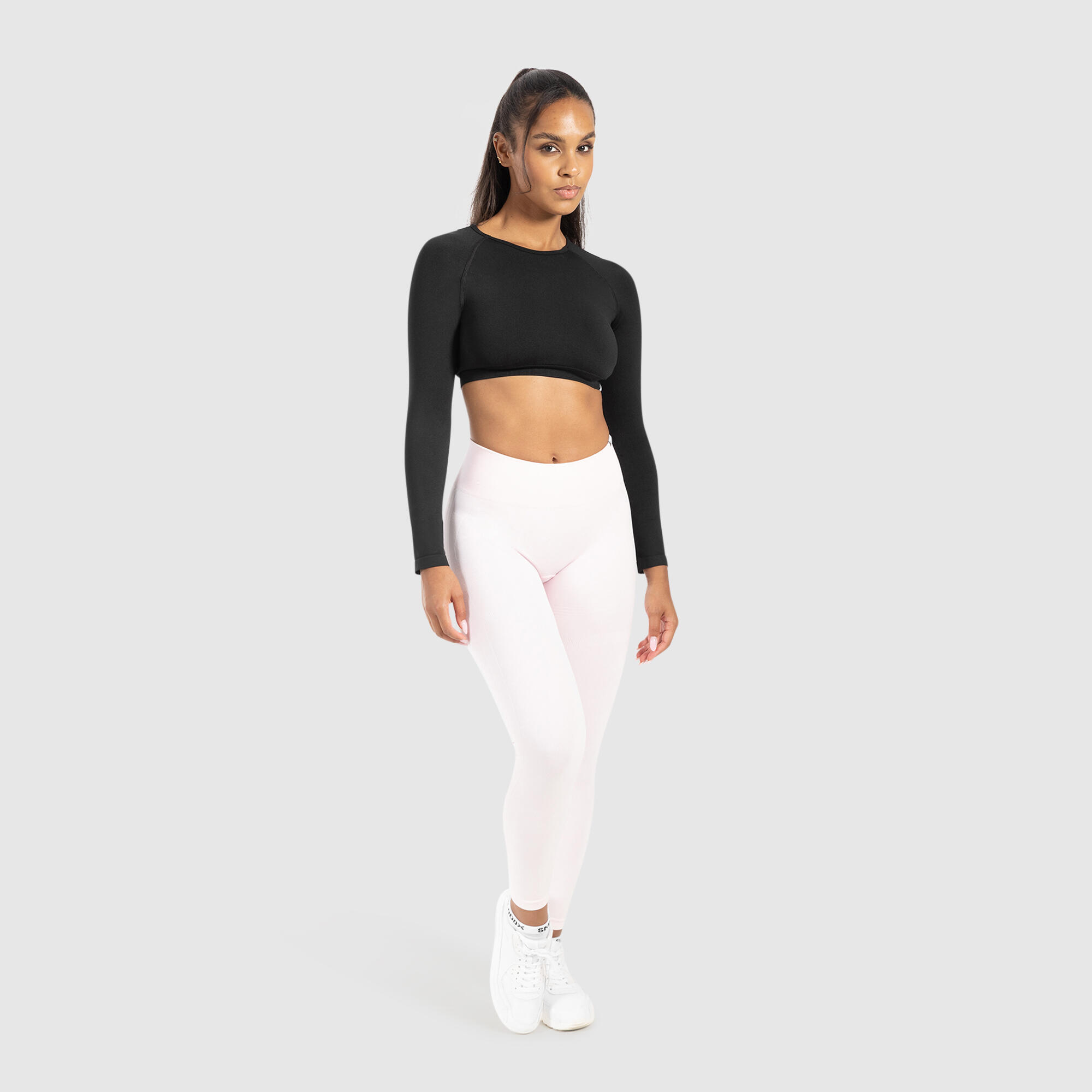Damen Crop Longsleeve Bethy Schwarz 3/5