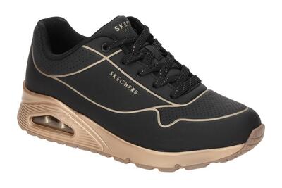 Skechers Uno Schuhe schwarz gold Linien 177087