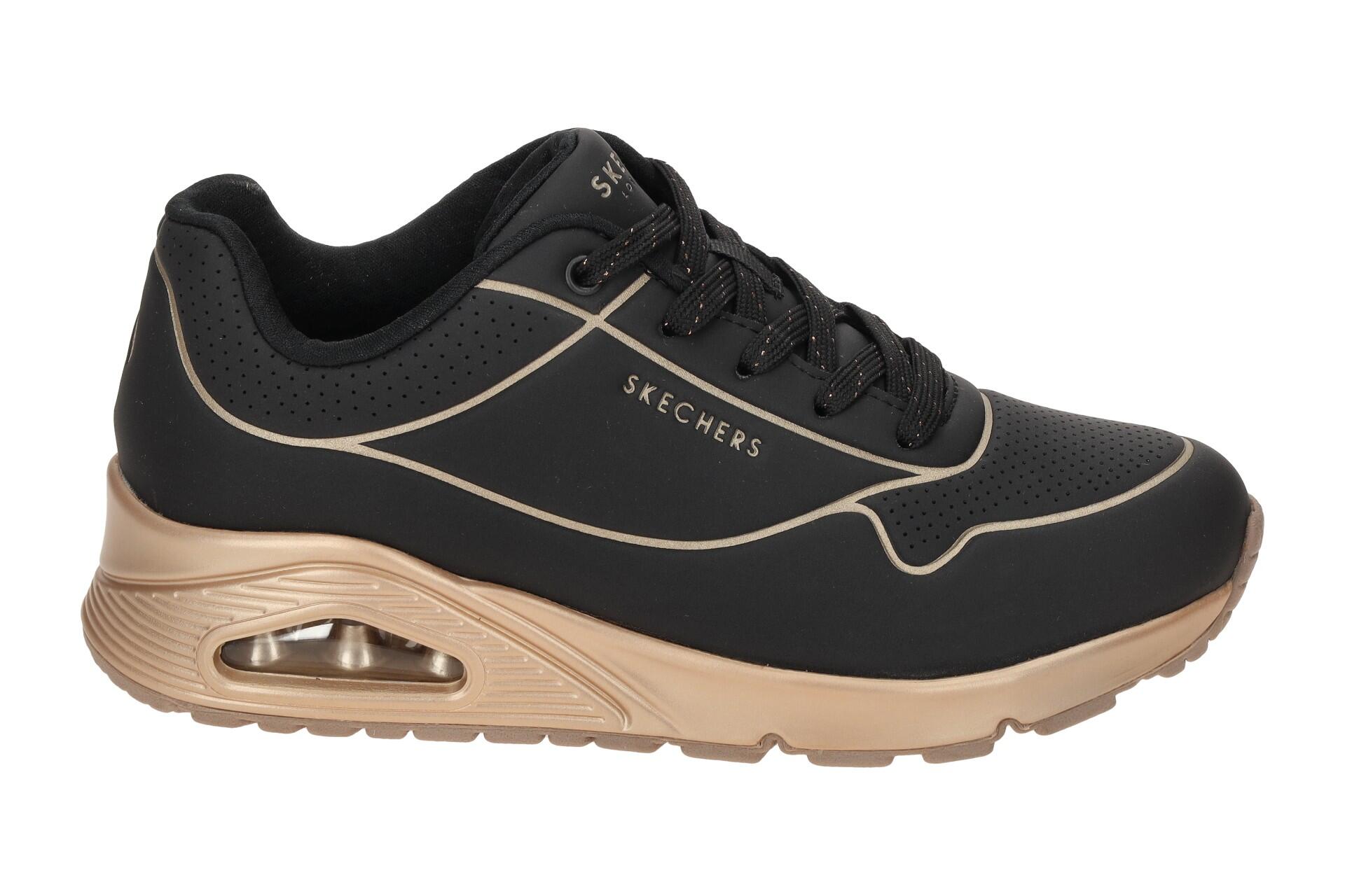 Skechers Uno Schuhe schwarz gold Linien 177087 SKECHERS Decathlon