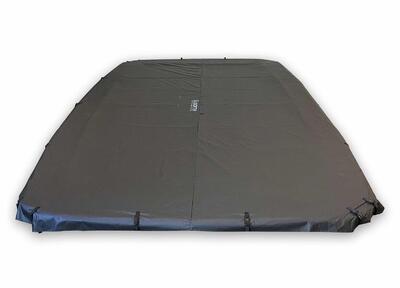 Rechthoekige trampoline afdekhoes flat to the ground 460 x 310 cm black north