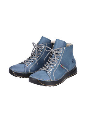 Rieker Damen Schnürstiefel Stiefelette Stiefel 71510-14 blau