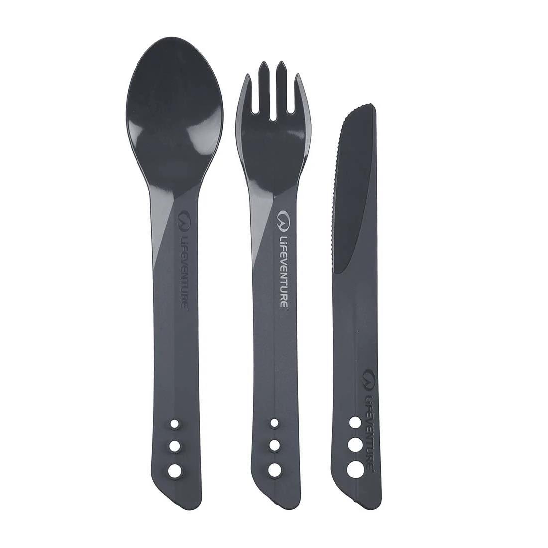 Camping-Geschirr Lifeventure Ellipse 4-teilig Graphit stapelbar leicht langlebig 6/6