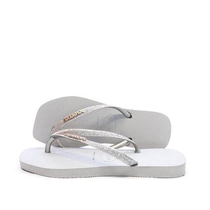 Chanclas Havaianas Square Glitter Ice Grises para Mujer
