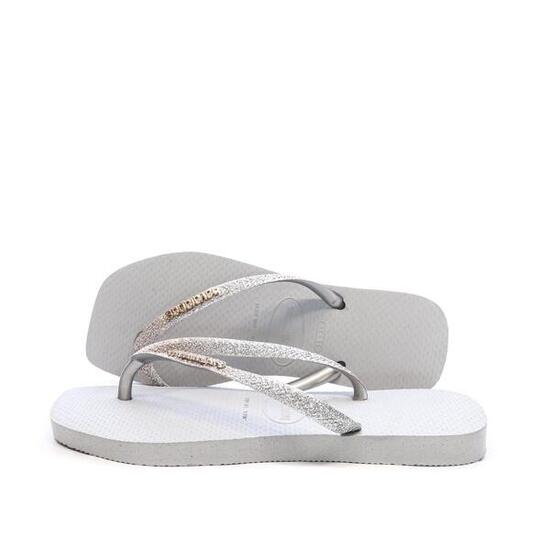 Chanclas Havaianas Square Glitter Ice Grises para Mujer