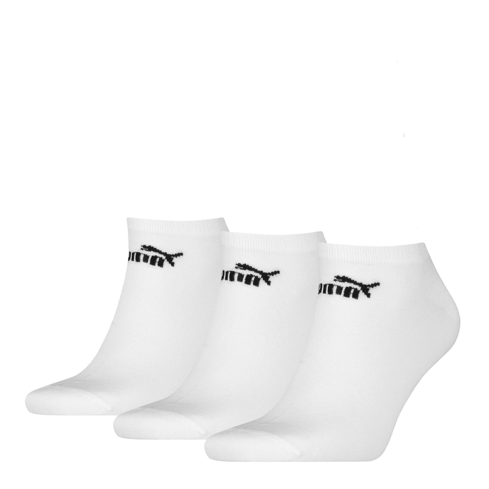 PUMA Unisex Adult Logo Trainer Socks (Pack of 3) (White)