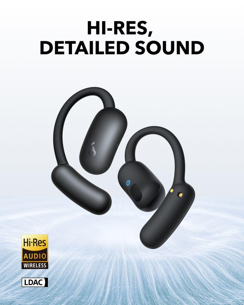 soundcore AeroFit 2 Adjustable Open-Ear Wireless Earbuds, Midnight