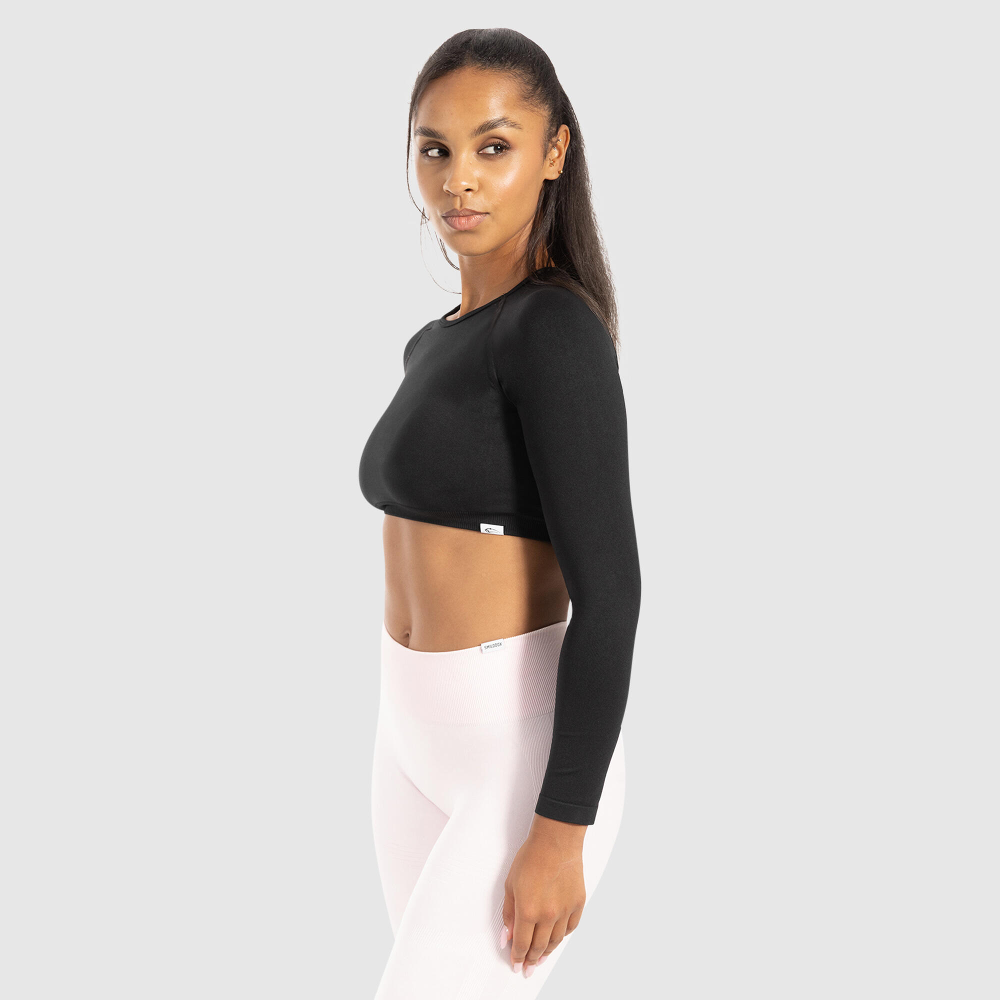 Damen Crop Longsleeve Bethy Schwarz 2/5