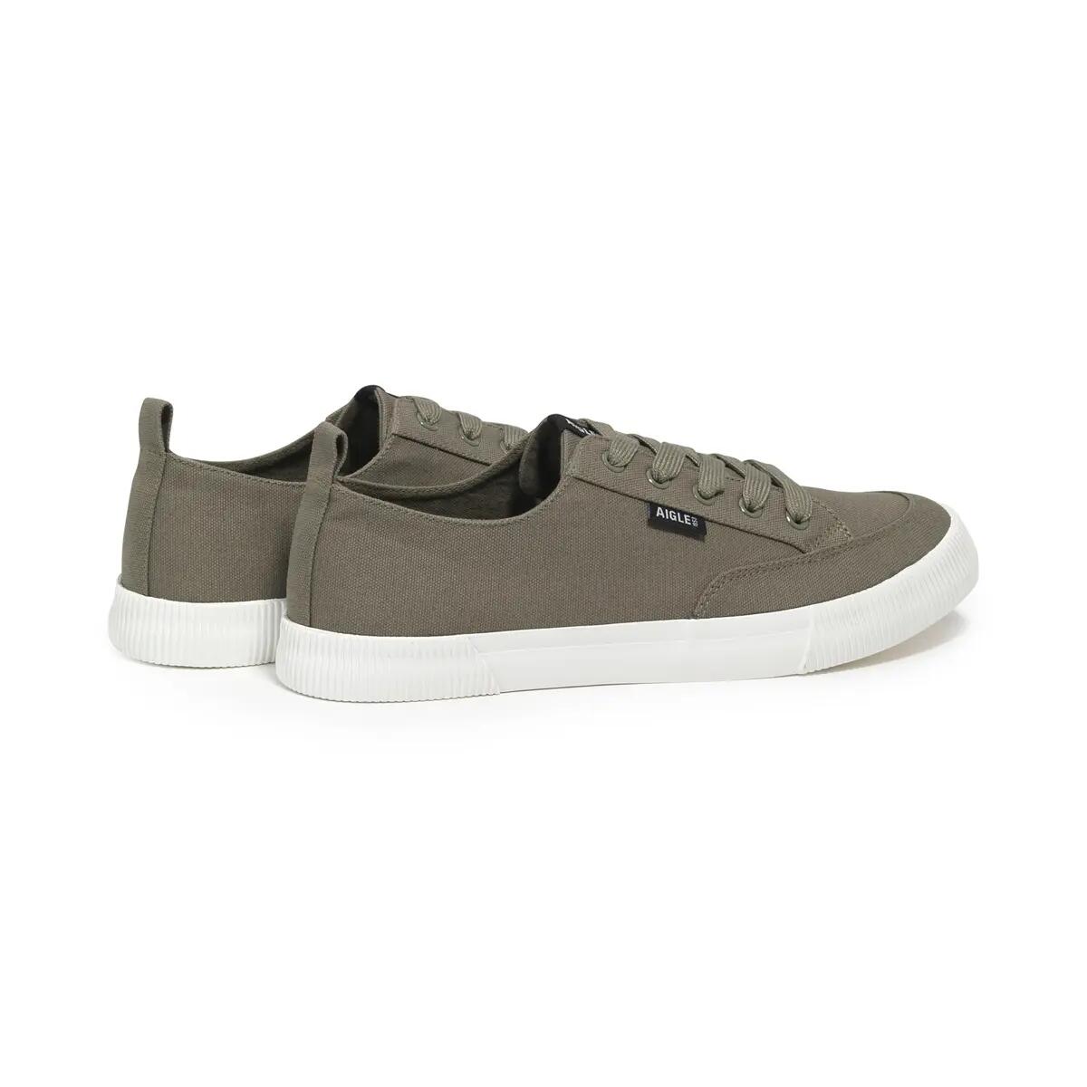 Basket basse en coton TAMARIX Homme Kaki 3/4