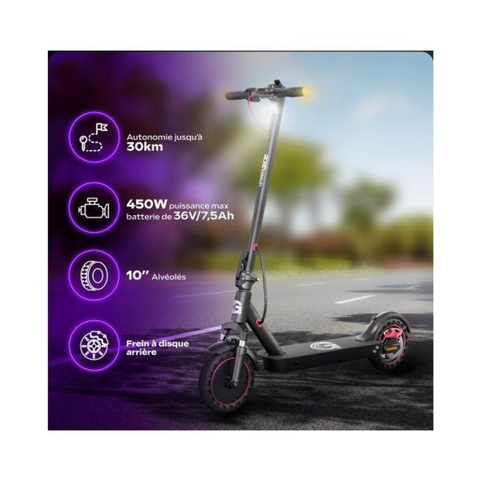 Trottinette Électrique  100 PRO 2 – 350W 10", 30 km, pliable et confort