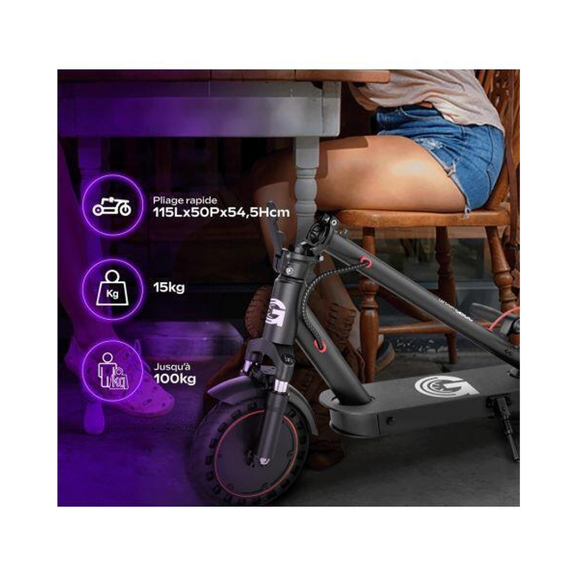 Trottinette Électrique  100 PRO 2 – 350W 10", 30 km, pliable et confort