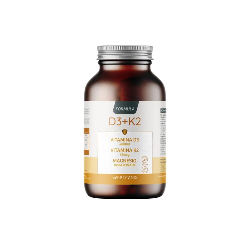 Webotanix Vitamina D3 4000 Ui + K2 75 Μg + Fórmula De Magnésio – 60 Cápsulas Luz Criança da Decathlon