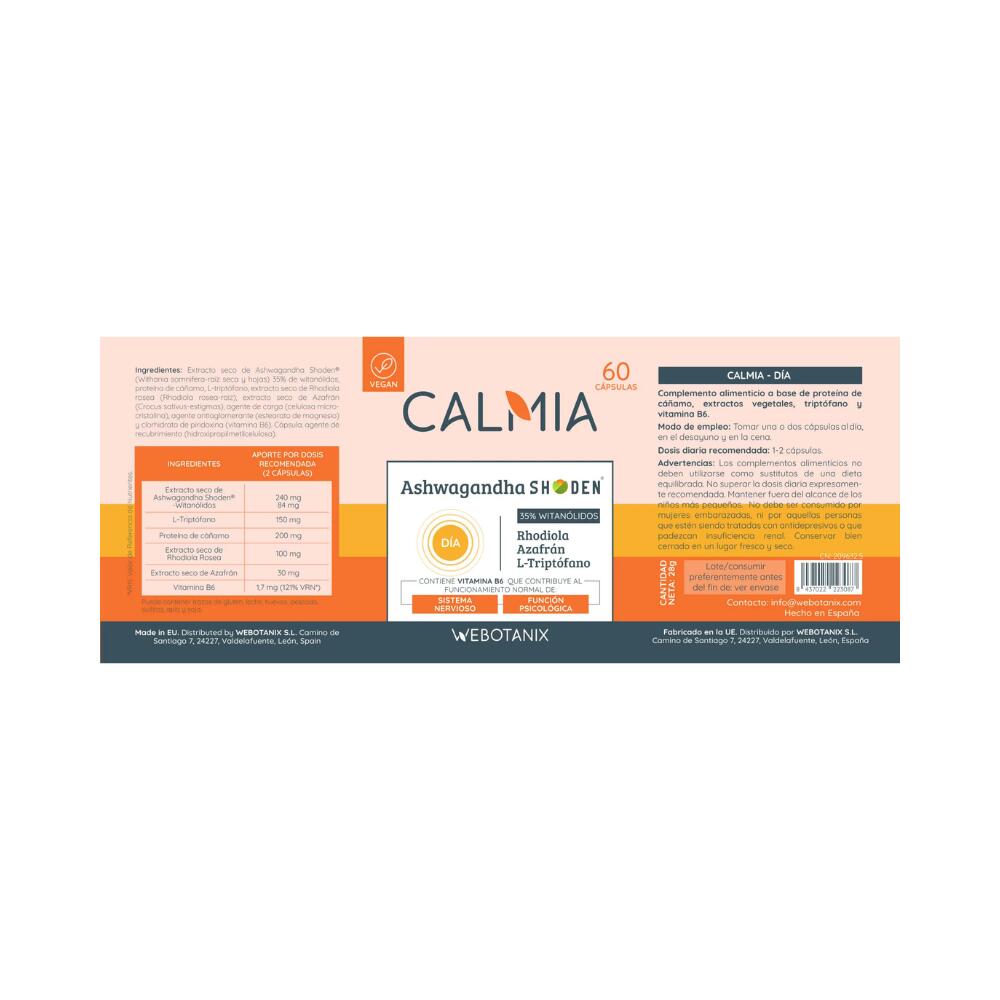 Calmia Day com Shoden® Ashwagandha, Açafrão e Rhodiola – 60 Cápsulas 2/6