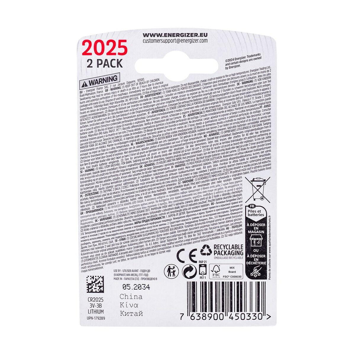 Lithium-Batterie Energizer 450331 2 Stück 3/4