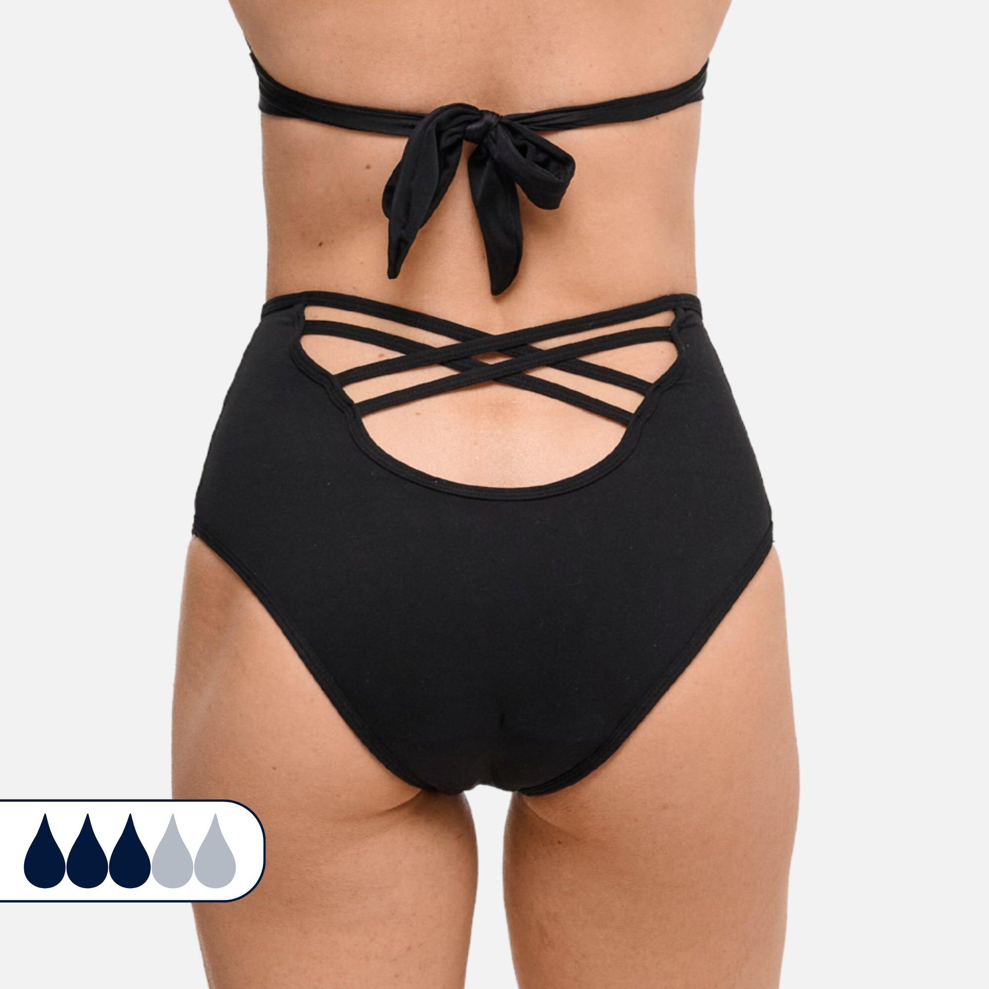 Sorio - Bas De Maillot De Bain Menstruel | Femme & Ado | Flux Moyen | Nola - Bas De Maillot De Bain - Noir - 44 L - Decathlon