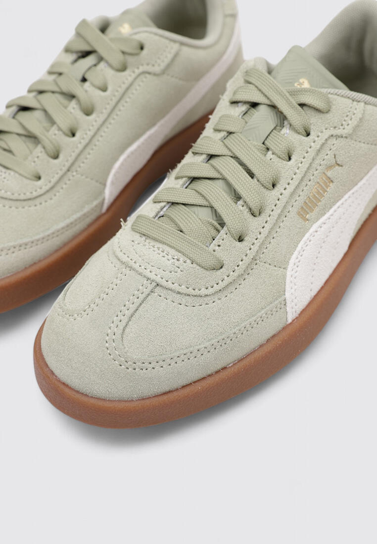 PUMA Club II Era Suede — Baskets femme cuir vert 3/5