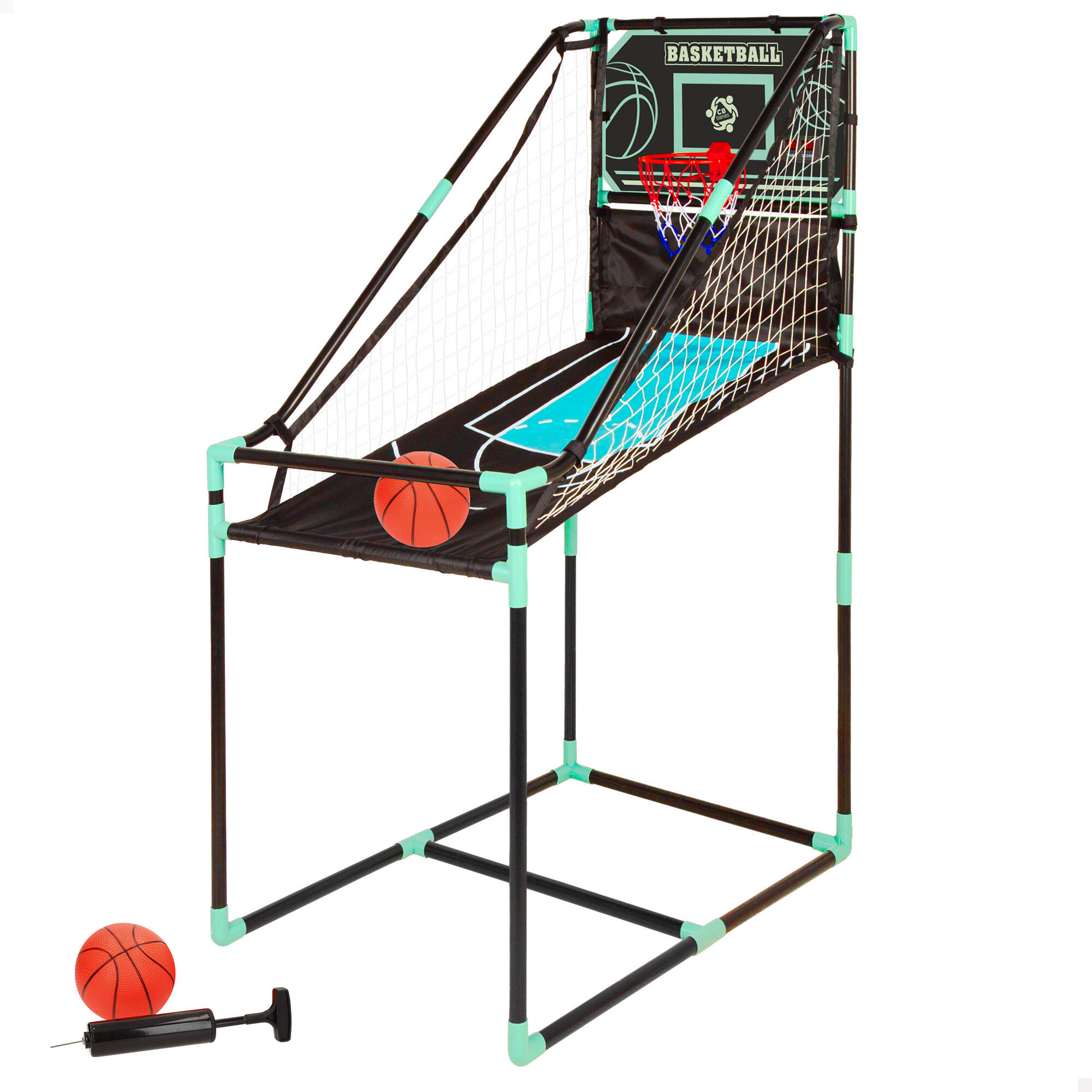 AKTIVE Canestro da basket con telaio di ritorno e tabellone elettronico CB Games