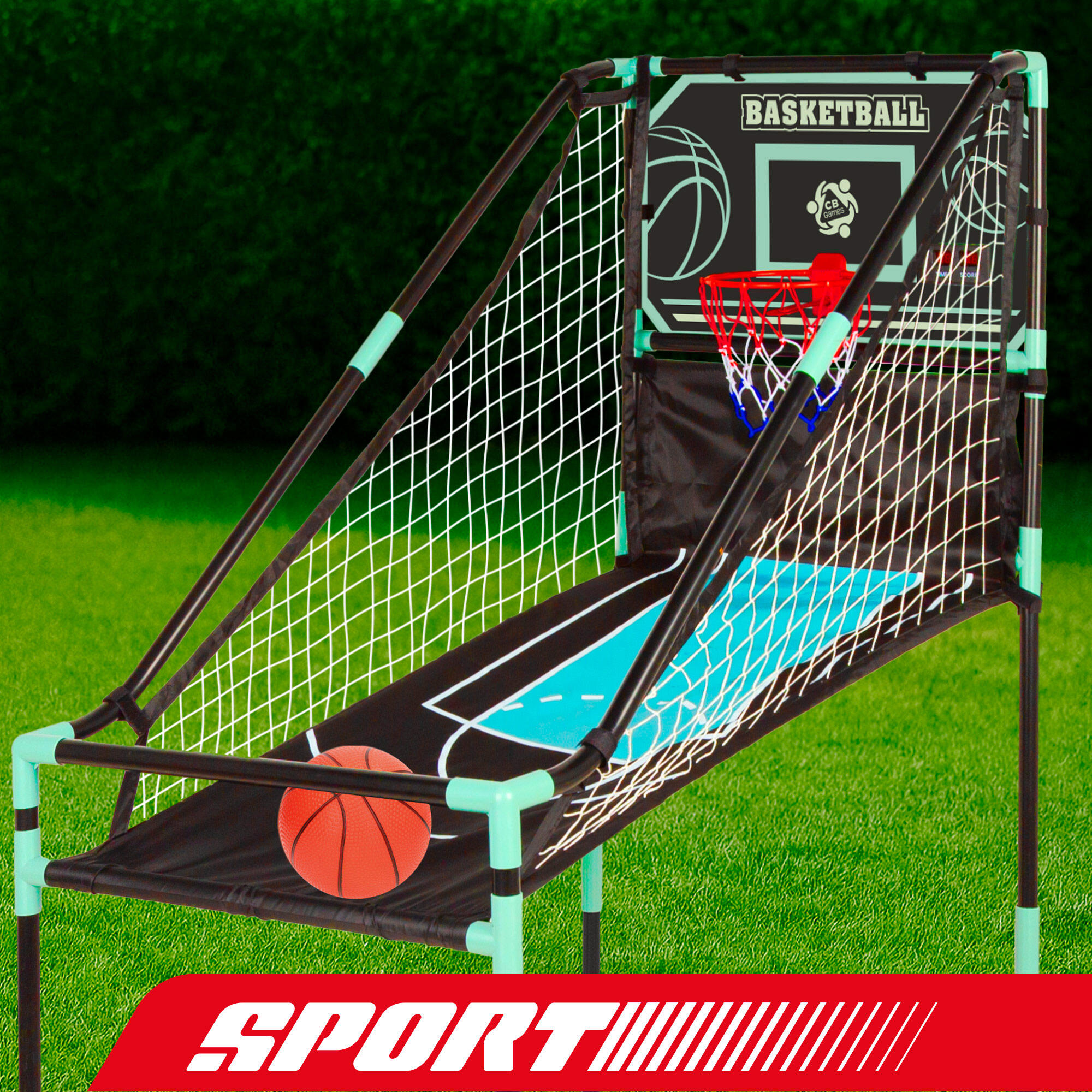 Cesta de basquete com quadro de retorno e placar eletrônico CB Games 6/7