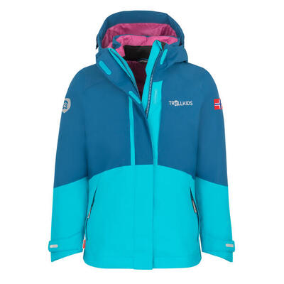 Mädchen 3-in-1-Funktionsjacke Skanden Helle Beere/Dunkelviolett/Hellmagenta