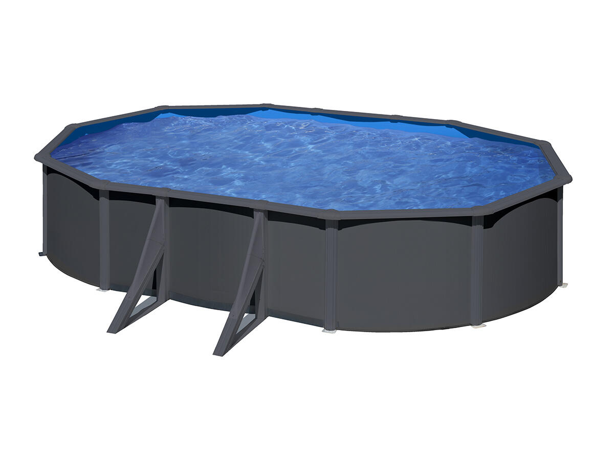 Piscina elevada Gre Ovalada antracita 120cm de altura 500x300x120 1/7