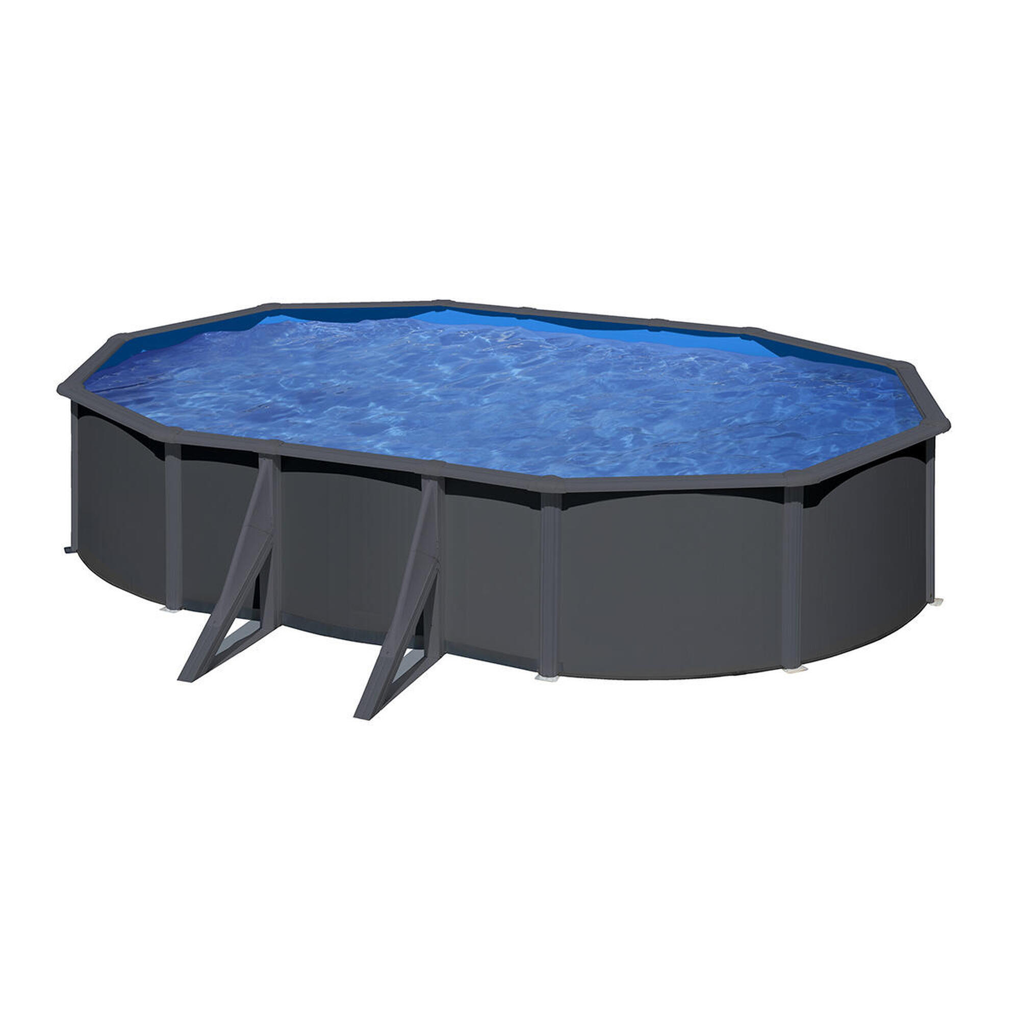 Gre - Piscine Acier Gris Anthracite Louko Ovale 5,27 X 3,27 X 1,22 M - Piscine - No Size - Decathlon