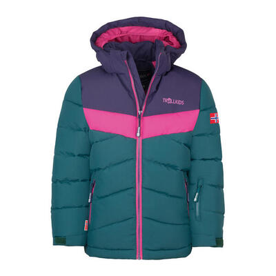 Mädchen Winterjacke Gryllefjord Marine/Dunkle Olive/Kalte Minze