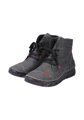 Rieker Damen Schnürstiefel Stiefelette Stiefel Warmfutter 55031-45 dunkelgrau