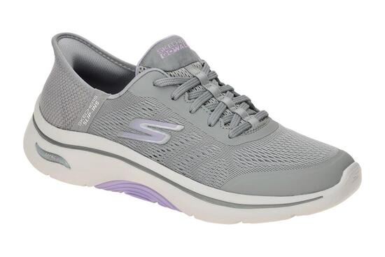 Skechers Go Walk Arch Fit Schuhe grau lila SLIP-INS 125319