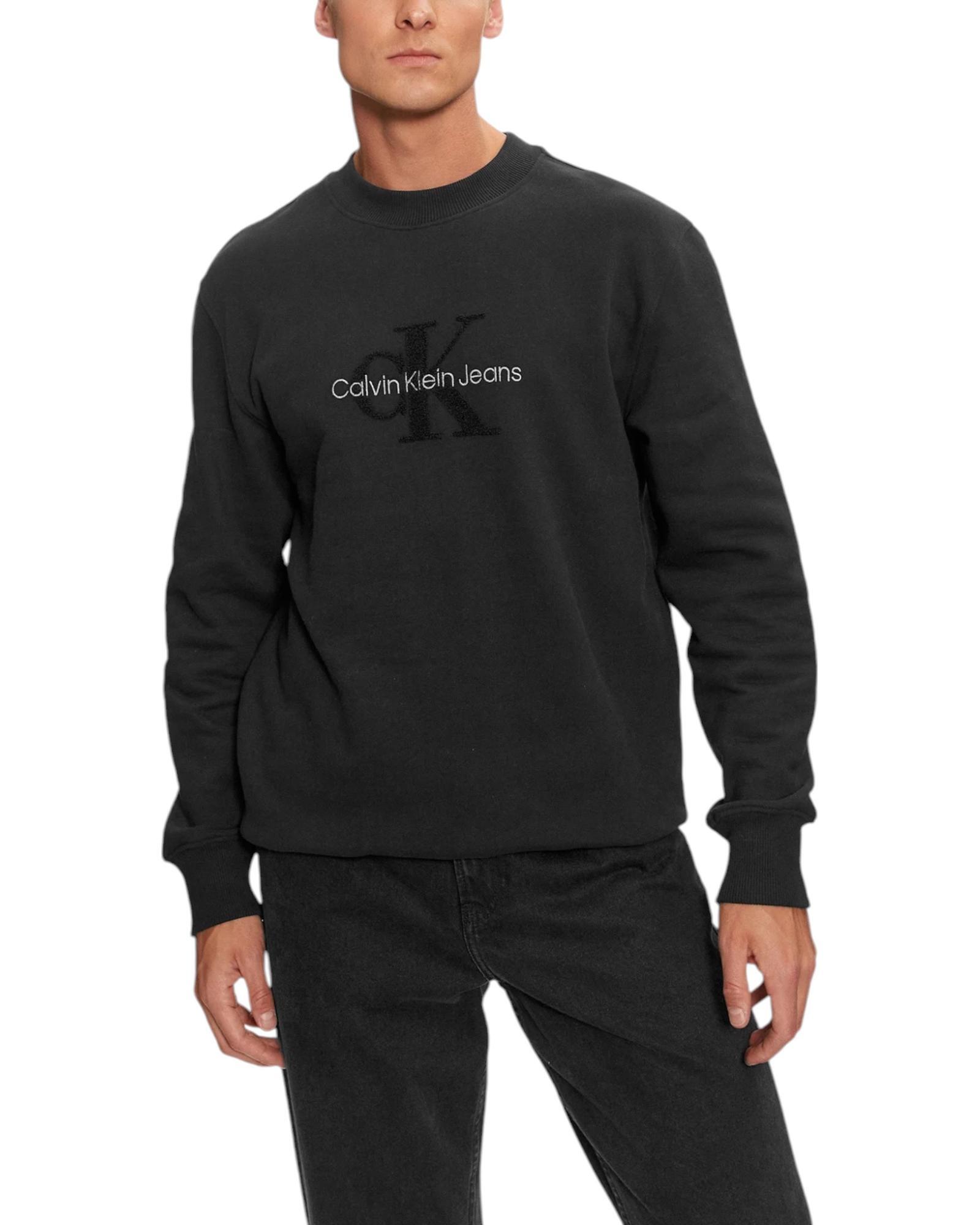 Calvin Klein Jeans Printed Cotton Sweatshirt with Round Neck and Long Sleeves
