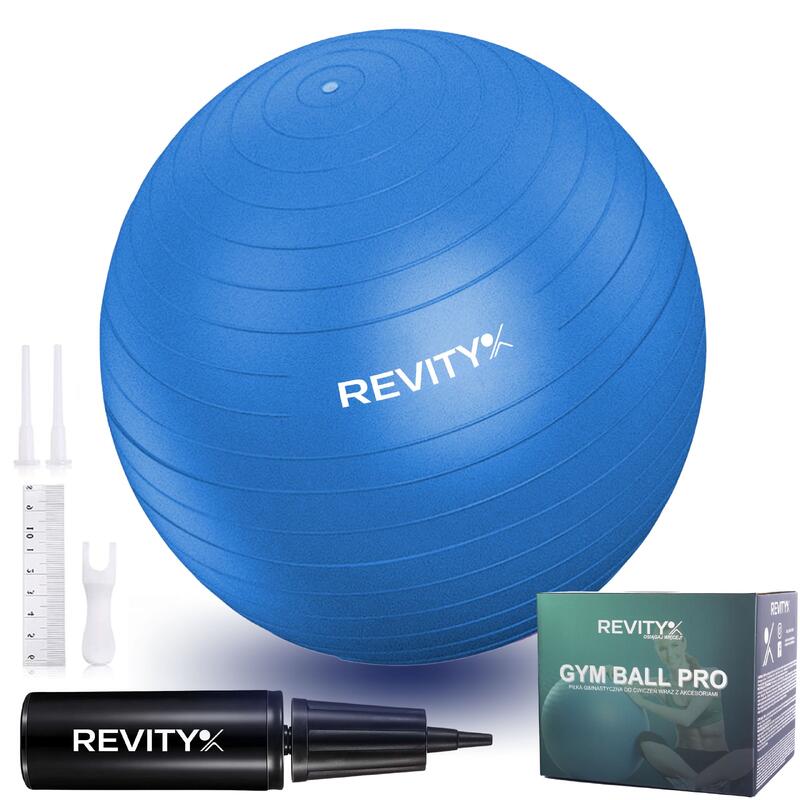 Piłka fitness do ćwiczeń gimnastyczna rehabilitacyjna Gym Ball 55-75 CM 1200G