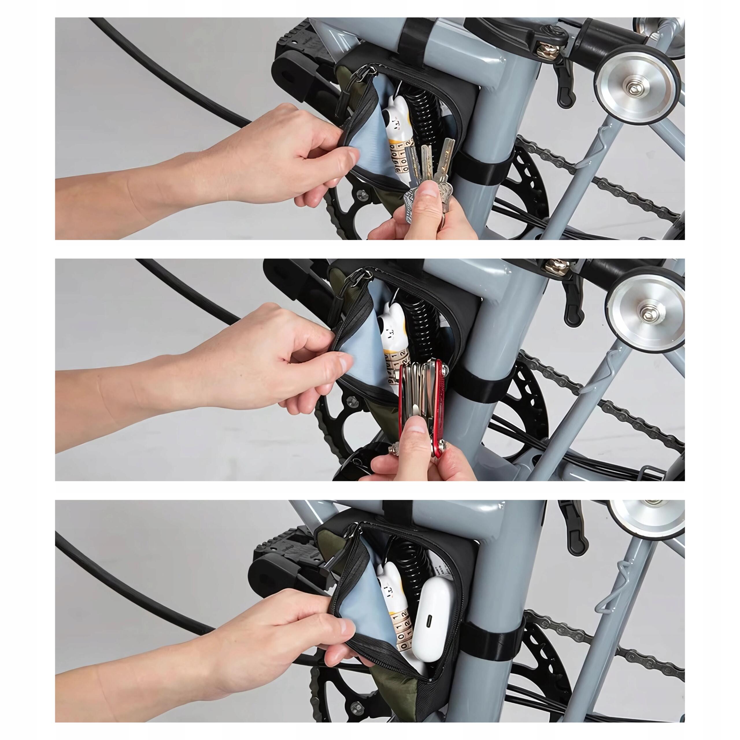 rockible Borsa Triangolare per Bici, Borsa per Bici da Telaio Borsa da Ciclismo Borsa per Attrezzatura Borsa da Bicicletta per Mountain Bike Sportive attività, Nero
