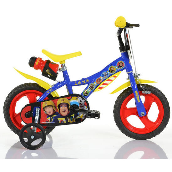 Dino brandweerman sam 12 inch 21 cm jongens doortrapper blauw