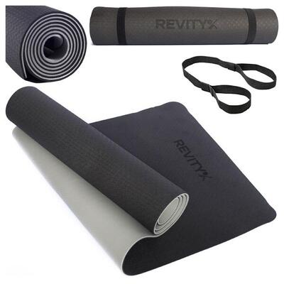 Tappetino yoga fitness 183×61×06 cm blu piano allenamento PDF REVITY