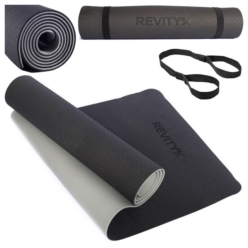 Saltea antrenament yoga fitness antiderapanta Revity 183x61x0.6cm, negru
