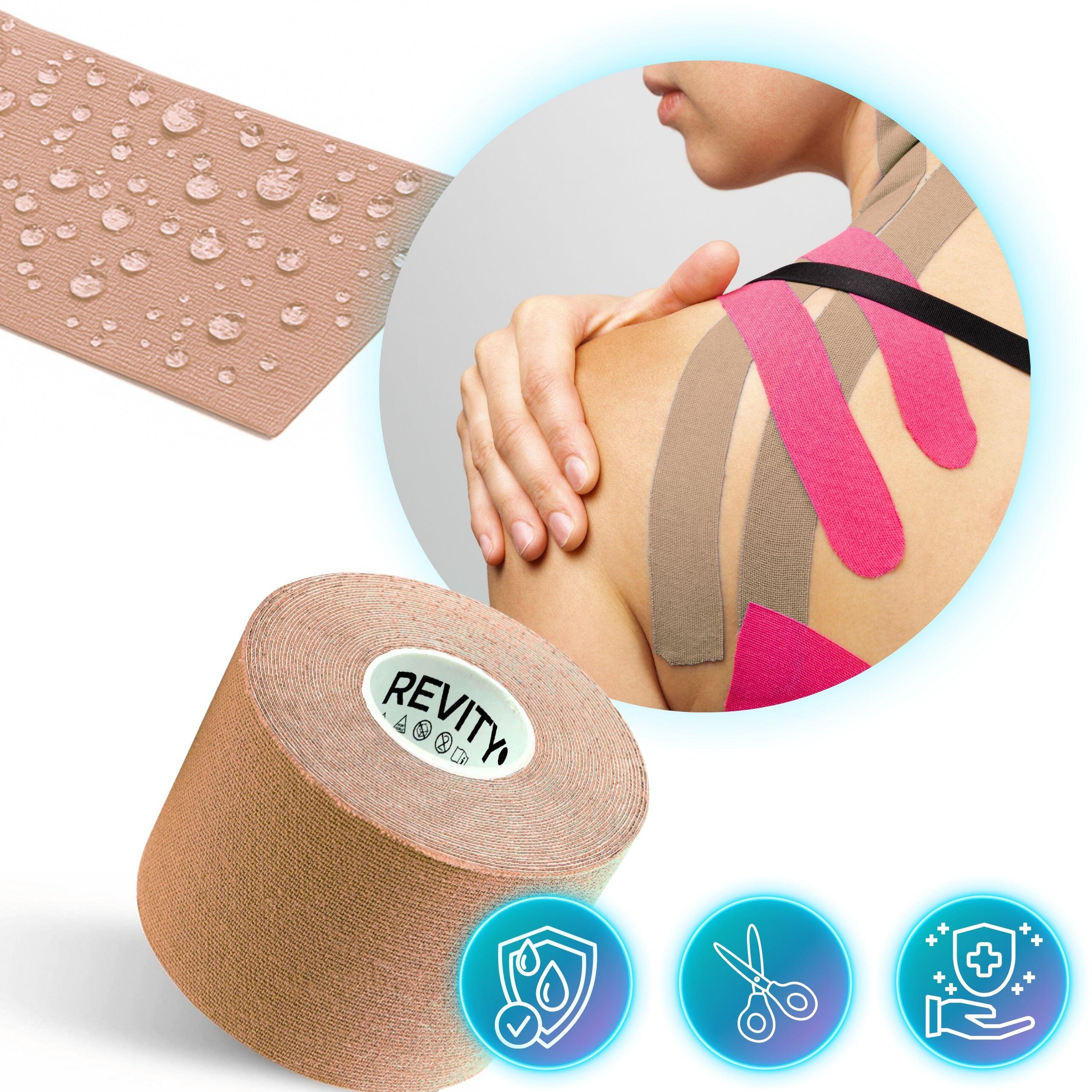 Tape kinesiologico 5 m × 5 cm per taping sportivo di tutto il corpo REVITY 6/7