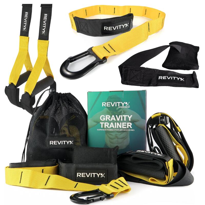 Taśmy do ćwiczeń TRX Gravity Trainer podwieszane pasy treningowe żółty-czarny