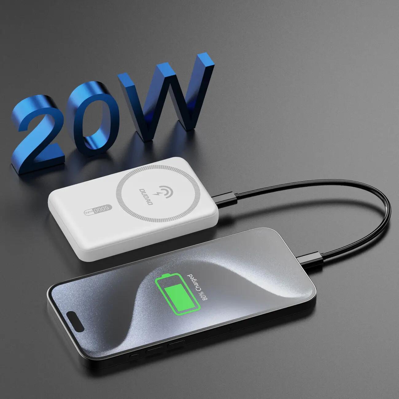 Powerbank bezprzewodowy dudao k14s 5000mah 20w 4/7