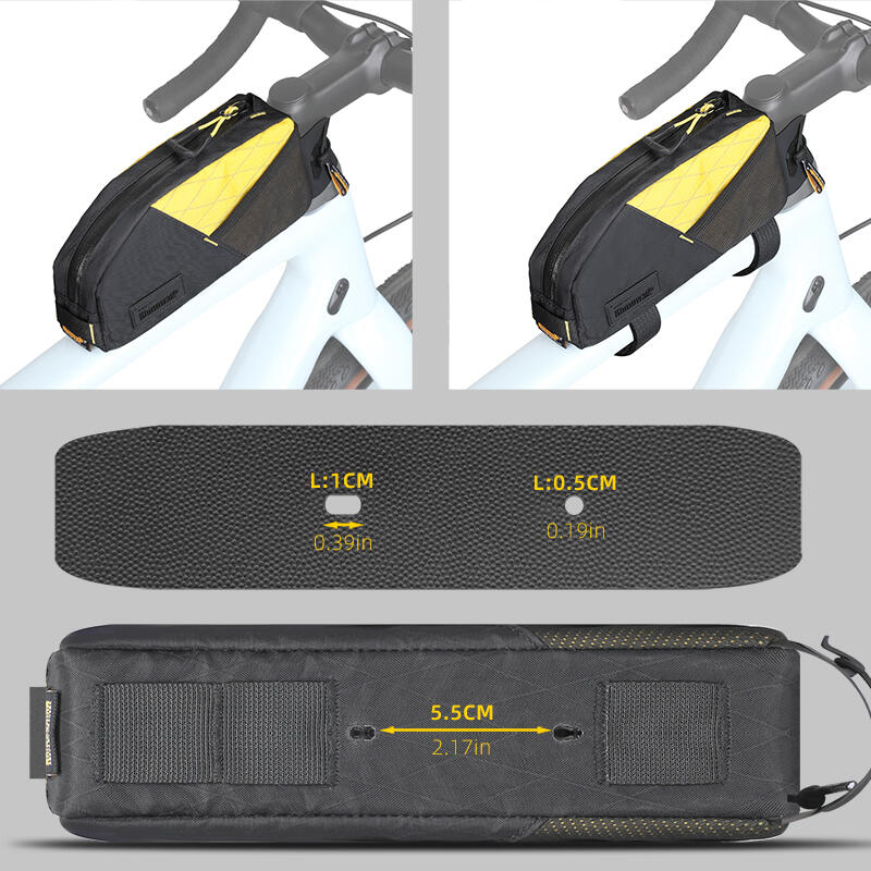 Torba rowerowa na ramę płetwa Rhinowalk BHD0014 1,2L rzepy/bolt on 4/7
