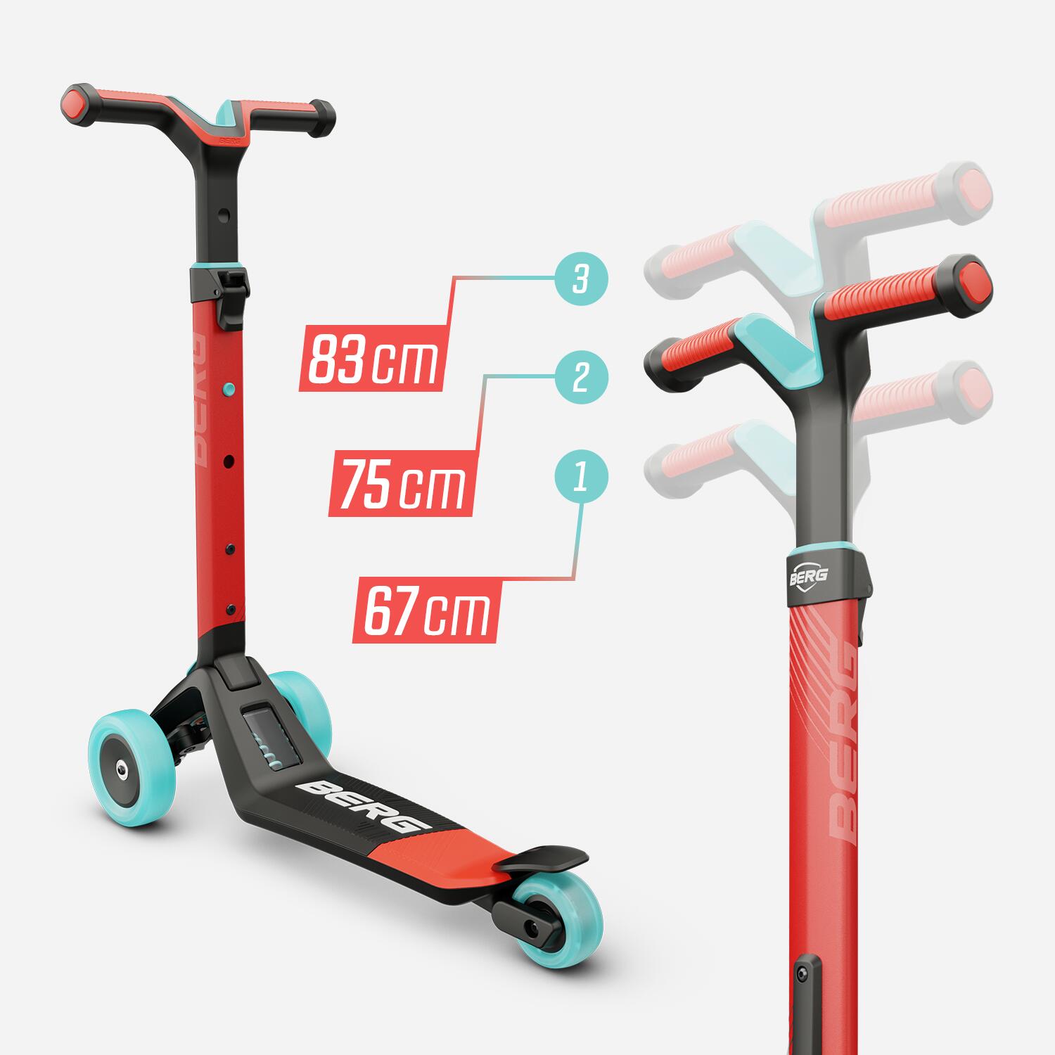 Trottinette pour Enfants, 2+ Ans, Pliable, Nexo Rouge 2/7