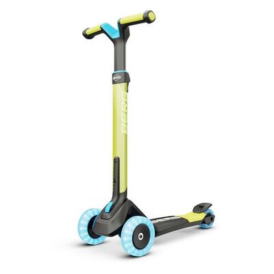 Opvouwbare kinderstep berg nexo met 3 wielen en led-voorwielen limoen