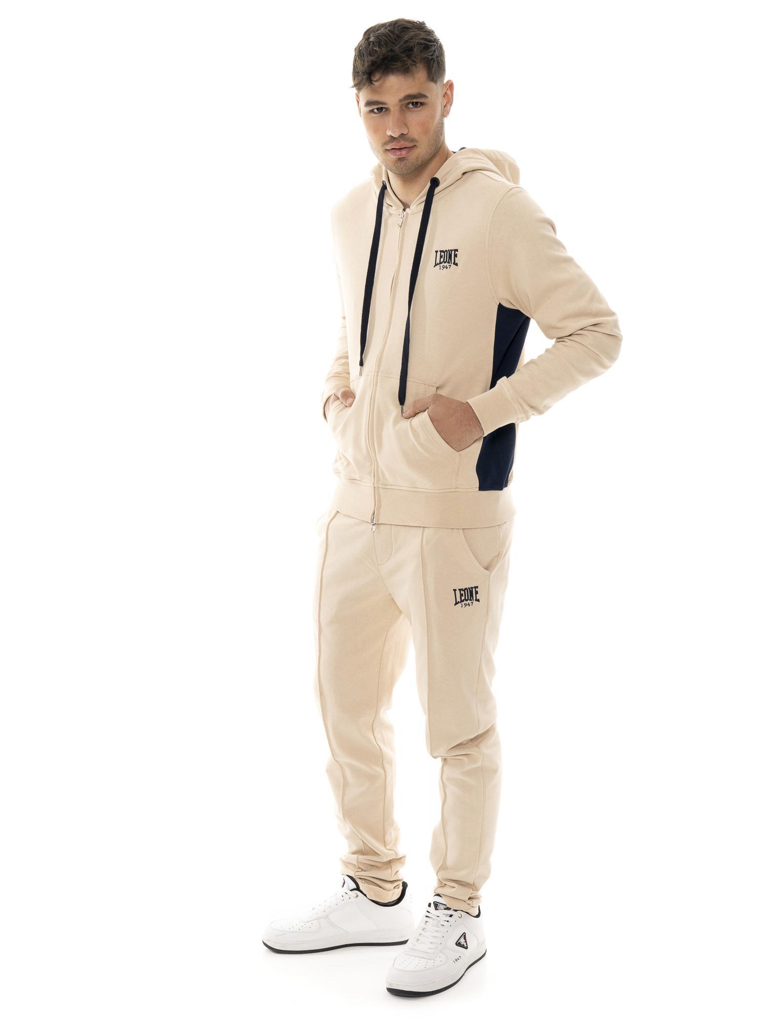 Bluza męska Leone 1947 Apparel Easy z kapturem i zamkiem z bawełny