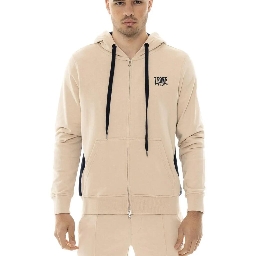 Leone Easy men's zip-up hoodies in non-brushed cotton