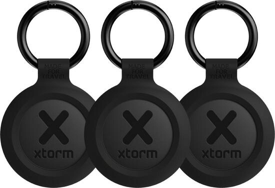 Xtorm TravelTag – Wasserdicht IP64 – Schwarz – 3 Stück (Geeignet für Apple iOS)