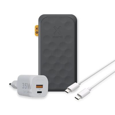 Xtorm 35w fs5 powerbank 20.000mah + 35w gan2 lader + usb-c pd kabel. zwart