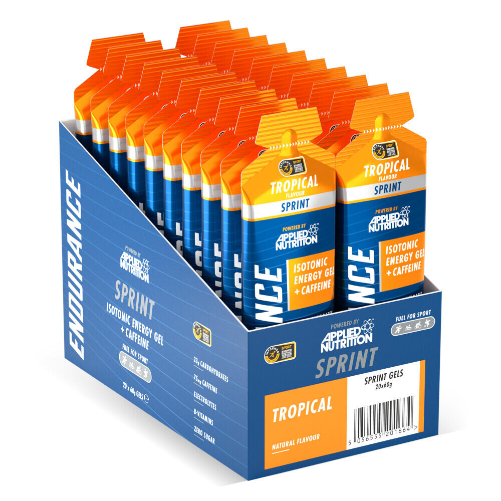 Applied Nutrition - Gels Énergétiques - Sprint Isotonic Energy Gel + Caffeine - Tropical - Dosette Isotonique - Decathlon