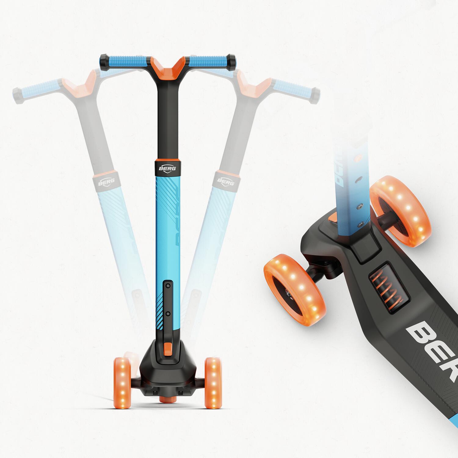 Trottinette pour Enfants, 2+ Ans, Pliable, LED-Deck, Nexo Bleu 5/7